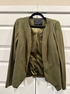 Wish Pursue Blazer Jacket in Olive Green